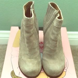 Jeffrey Campbell Hanger Taupe Suede Booties